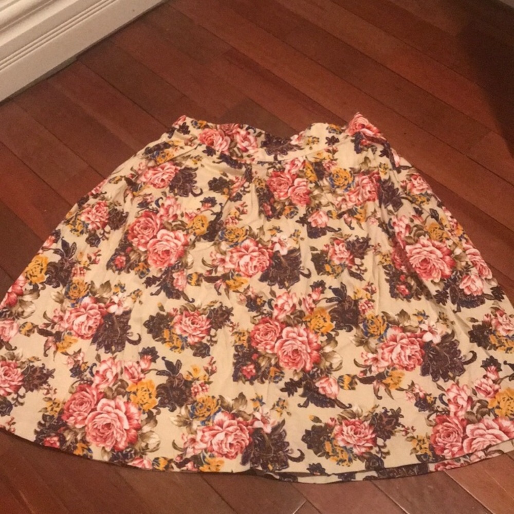 ModCloth Floral A-Line Skirt
